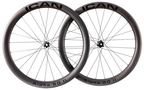 ICAN Alpha 40Ⅱ/Alpha 50Ⅱ 1390g/1460g Carbon-Rennrad-Laufradsatz Disc 700C Center Lock Clincher Tubeless-kompatibel 12 x 100/12 x 142 mm