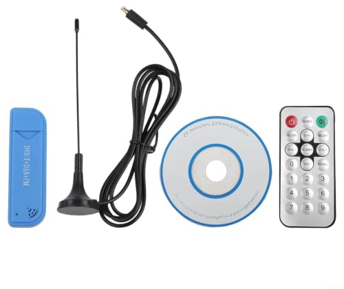 Glewi Clé TV numérique portable USB 2.0, tuner TV numérique avec antenne FM DVB-T récepteur pour RTL2832U R828D