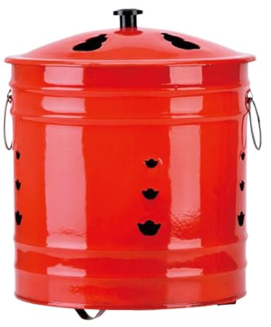 Feuerdose Mit Deckel – Ascheeimer Aus Metall | Feuertonne Ergonomischer Griff | Holzhalter | Feuer, Brennender Behälter, Blätter, | Funkensichere Schüssel Für Hinterhof, Garten, Innendeck, Te