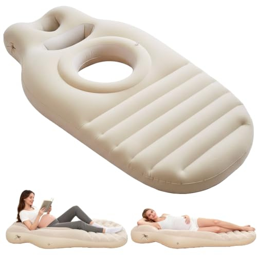 Aufblasbares Schwangerschaftskissen mit Bauchöffnung für Schwangere | Ergonomische Unterstützung für Rücken, Hüften und Beine mit weicher Oberfläche für mehr Komfort in der Schwangerschaft