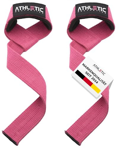 ATHLETIC AESTHETICS Zughilfen für Krafttraining und Bodybuilding (gepolstert) - Profi Lifting Straps 60 cm Länge für Fitness, Weightlifting, Kreuzheben - Zughilfe im Paar für Frauen und Männer