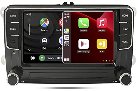 SCUMAXCON 7 Zoll 8-Kern Advanced DSP Kabellos CarPlay Androidauto Autoradio Android13 2+32 GB IPS 4G LTE/5G WiFi GPS OPS RDS RVC Bluetooth USB für VW Golf 5 6 Passat B6 B7 Polo Caddy