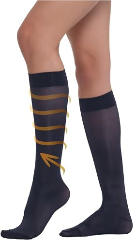 BEONTOP by Gambetti Gambaletti Compressione Graduata Donna 140 Denari - Calze Compressione 22-23 mmHg, Riposanti, Contenitive, Elastiche Per Vene Varicose, Comfort Support Line - Made in Italy