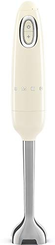 Smeg, Frullatore a Immersione HBF01CREU, Funzione Turbo e Sistema di Taglio Flowblend, con Impugnatura Antiscivolo, Avvolgicavo Integrato, Accessori Non Inclusi, Potenza 700W, Panna