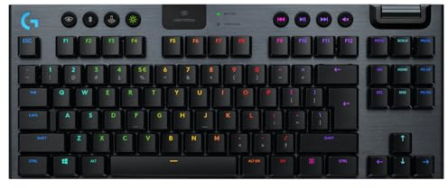 Logitech G G915 LIGHTSPEED TKL Teclado Gaming Mecánico Inalámbrico con teclas GL-Táctil de bajo perfil, LIGHTSYNC RGB, Diseño ultra delgado, 40 Horas duración de Batería, Disposición QWERTY ES - Negro