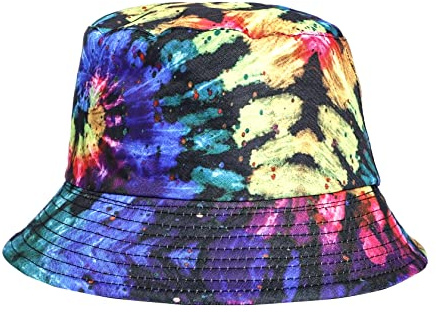 MILAKOO Batik Fischerhut Doppelseitiger Eimerhut Herren Frauen Sommerhut für Outdoor Sonnenschutz