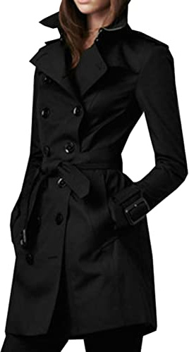 BAIXIAOCHI Cappotto Da Donna Primaverile E Autunnale Cappotto Doppiopetto Slim Lungo Trench Da Donna