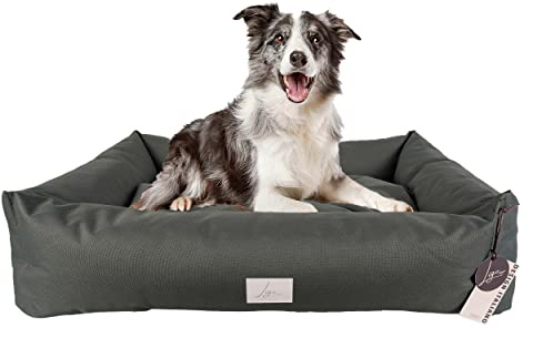 Ligo Buddy - Cuccia Lettino per cani idrorepellente antigraffio,realizzata in Italia.Cuscino per Cane tessuto robusto per interno ed esterno. Antimacchia. (M/L: 85 X 70 cm, ANTRACITE)