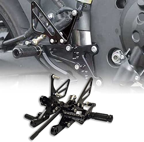 Für Yamaha YZF R1 2004 2005 2006 RN12 Motorrad Schwarz Racing Einstellbare Fußrastenanlage Fußrasten Fahrerfußrasten Pedale Hinten Set Schmücken