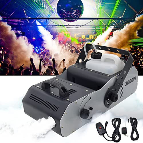 3000 W 3L Nebelmaschine Winkelverstellbare Nebelmaschine mit drahtloser Fernbedienung, für Disco, DJ, Party, Bühne, Hochzeit, 10 m Effektentfernung