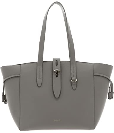 Furla Leder Shopper Schultertasche Net Tote Bag Marmo C grau