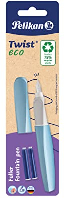 Pelikan Twist eco Füllhalter, Edelstahl-Feder in Strichbreite M, farbig sortiert (keine Farbauswahl möglich!)