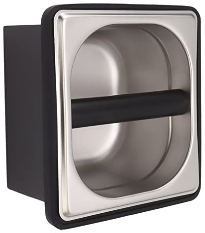 Caja de Golpe de café de Acero Inoxidable con Barra de Golpe Extraíble y Contenedor de Tierra - Accesorios de Espresso Perfectos para los Amantes del café (S)