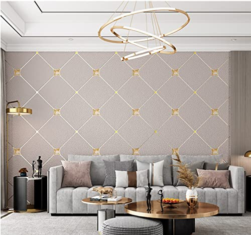 Helles Curry Vliestapete 9,5 m x 0,53 m Geometrie Tapete Modernes Design Beflockung Tapete für Flur Wohnzimmer Schlafzimmer Büro