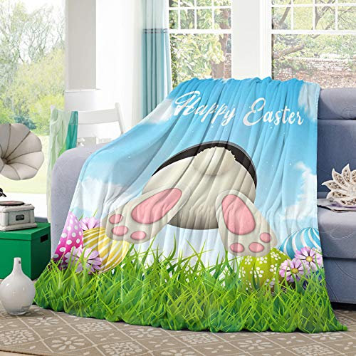 Bettüberwurf Osterhasen-Hintern Mit Bunten Eiern Warme Überwurfdecke Flauschige Decke Für Mädchen Couch Bett 60x50