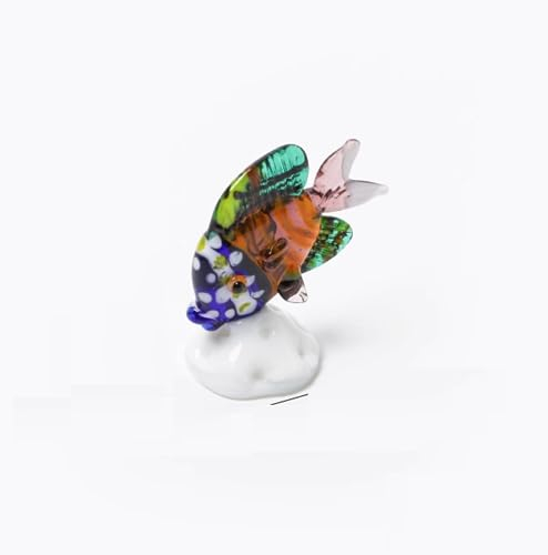 DECRZPB Farbige Glasurkunst Bunte Fische Glasfigur handgefertigt Briefbeschwerer aus geblasenem Glas Geschenk für Geburtstag Heimdekoration Tischdekoration