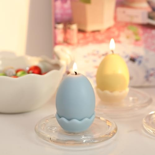 BOOWAN NICOLE Easter Bunny & Egg Candle Silicone Mold for Candle Making, Chocolate Mould for Easter Gift Party Home Decoration DIY (LZ0670)