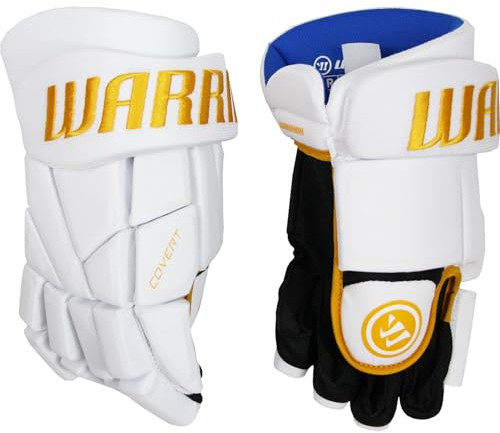 Warrior Covert Team Eishockey Handschuh Junior weiß-Gold Sonderedition (12)