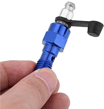 Domary M10 X 1,0 Mm Motorrad-Bremsen-Entlüftungsschraube, Nippel-Hohlschraube mit Staubkappe (Blau)
