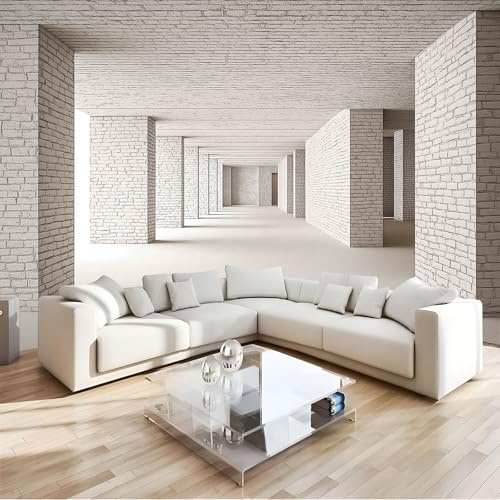 JEDTAKCT 300X210Cm Seidetapete Geometrischer Tunneltapete Elegance Tapete Im Dreidimensionaler Raum Design Tapete Wandtapete Wohnzimmer Schlafzimmer Flur Strukturtapete