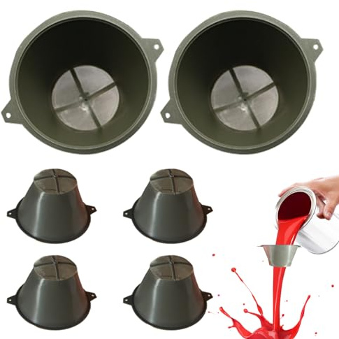 Paint Strainer 6Pcs Reusable Funnel with 100 Fine Mesh Paint Strainers 3.94 inch Paint Sieve Plastic Funnel Resin Filter Set for Paint, Cooking Oil, Flour, Residue