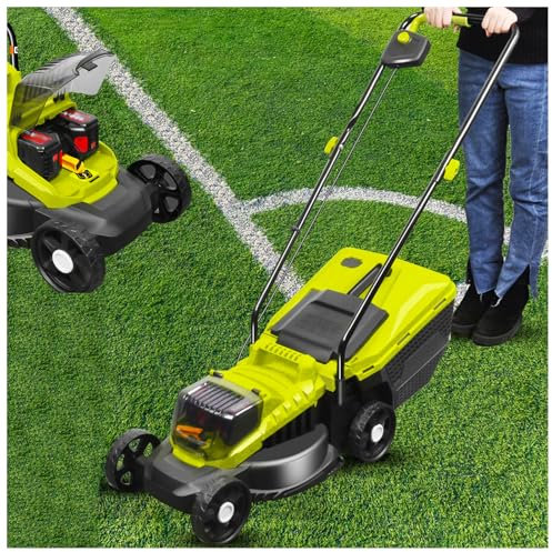 La Tondeuse à Gazon sans Fil électrique, 1600W la Tondeuse à Gazon à Pas de Marche avec Une Batterie 2X 4,0 h, 45L Grande Grass Box, 3400 TR/Min, 32 cm Largeur de Coupe
