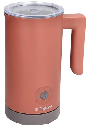 Tognana Iridea, Montalatte elettrico per cappuccino caldo e freddo, latte caldo e cioccolata, Plastica-Acciaio Inox, Rosso Mela