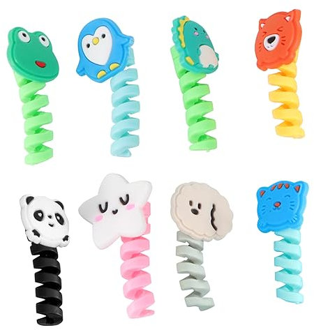 Angoily 8pcs Data Wire Winders Cartoon Cable Winder Organisers Cord Clip Wire Cover for Earphone Data Line Protector