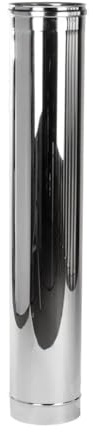 Stainless Steel Chimney Flue Pipe, 150mm Diameter, 0.5m Length, Chimney Flue Liner Push-Fit System