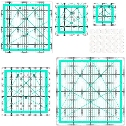 Zernblend 5 righelli quadrati grandi, per trapuntatura, patchwork, per cucito (6,3/8,9/15/15/15/20,3 cm)