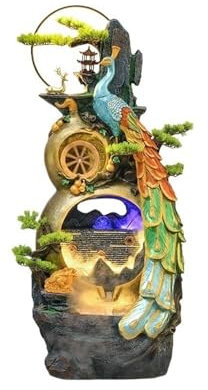 yixinzi-2024 Fuente de pie Fuente de pie Grande for jardín al Aire Libre, Cascada for decoración del hogar, Oficina, Fuente de Agua Interior Fuente Independiente