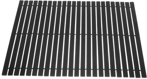 GOOHOCHY Alfombrilla de Bambú para Baño Negra Antideslizante