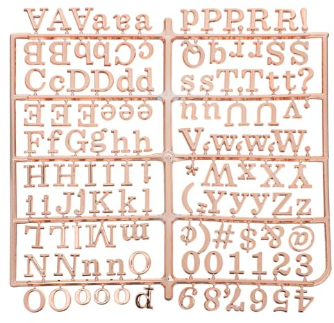 Angoily Tableau à lettres en plastique uniquement, message, chiffres, symboles, lettres en feutre, alphabet, enseignement, panneau d'annonce pour café, mariage, anniversaire, doré