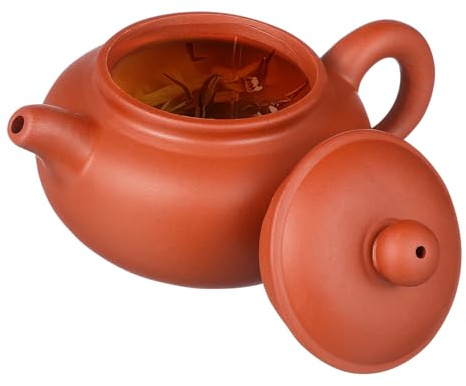 Toyvian Vintage Purple Clay Teapot Small Portable Teakettle for Loose Tea Brewing Ergonomic Handle Pottery Clay Tea Pot for Home Office Tearoom and Restaurant Use