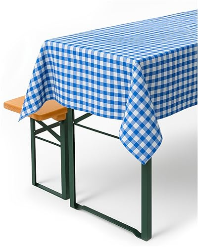 texpot Landhaus Tischdecke 100 x 140 cm blau-weiß kariert 100% Baumwolle