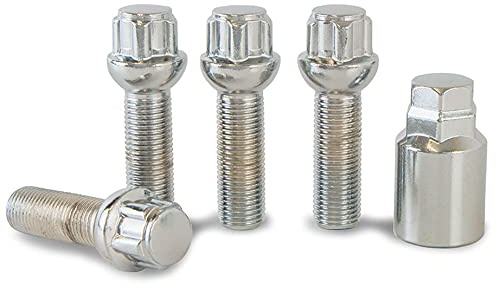 Extended Locking Wheel Bolts to fit 15mm Spacers for VW Scirocco Alloys | Precision Chrome Locking Wheel Nuts Designed to fit 15mm Wheel Spacers to Original Equipment Alloys Only.