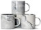 Tazas de café apilables de 12 oz / 320 ml, Smilatte M101 Novedad Taza de cerámica de mármol para niño niña amante, juego de 4, gris