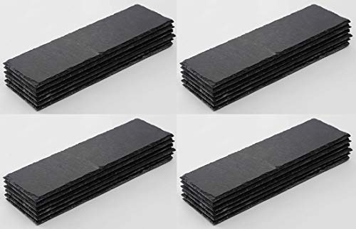 Novaliv 12x Schieferplatten I rechteckig I 20x15x0,5 cm I Platzdeckchen Schiefer Schneidebrett Schiefer Platzteller Buffet Servierplatte