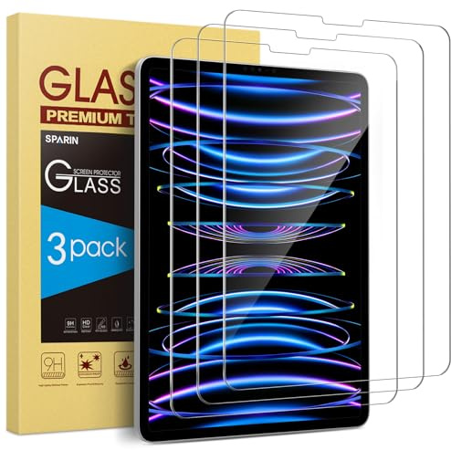 SPARIN Schutzfolie für iPad Pro 11 2022/2021/2020 und iPad Air 5./4. Gen. | 3 Stück Panzer Schutz Glas, 9H Härte, Kratzfest