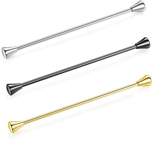 Honey Bear 3 Stück Set Herren kragennadel Anzug Hemd Kragenstift Kragen Pins Bar Krawattenknoten Bar Edelstahl für Hochzeit Geschenk,Kegel Silber,MEHRWEG (Kegel Kopf mit Black Box)
