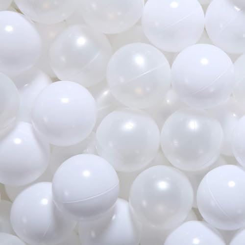 GOGOSO Ball Pit Balls for Toddlers Kids Plastic Balls for Ball-Pit Playpen Pool Baby Play Pastel BPA-Free Non Toxic Play Pastel Crush Proof Bal White Pearl White 100pcs
