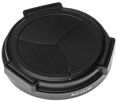 vhbw Auto lens cap compatible with Panasonic Lumix DMC-LX3, DMC-LX4 Camera - Plastic, Black