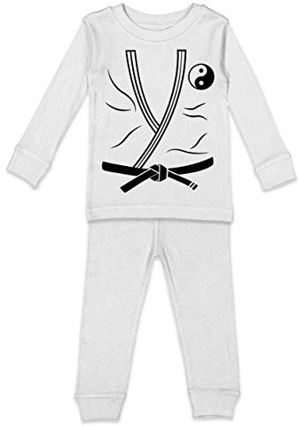 Tcombo Karate Gi Outfit - Kung Fu Youth Shirt & Pants Set (White Top/White Bottoms, Youth 12)