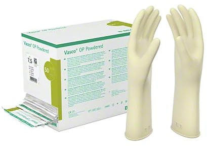 VASCO OP Powdered Handsch.Latex Gr.7,5 naturweiß