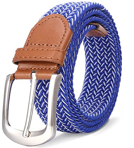 Unisex Männer Frauen geflochtener Gürtel Stretchgürtel, elastische Gürtel geflochtener Stoffgürtel Bunte gewebte Gürtel für lässige Jeanshosen mit Dornschließe,B