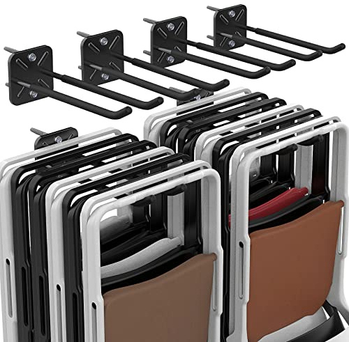 Dobures Garage Hooks, Heavy Duty Garage Hooks -12.4 Inch Wall Mount Hangers for Chairs, Power Tools, Garden Tools, Tires & More - Max 120 lbs (4-Pack)