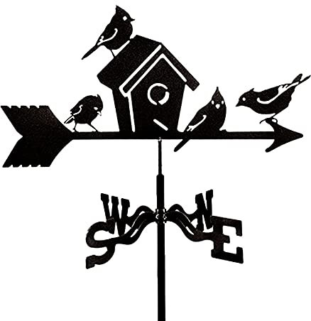 Girouette en Acier Inoxydable girouette pour Jardin créatif nid d'oiseau girouette Piquet de Jardin girouette Vent