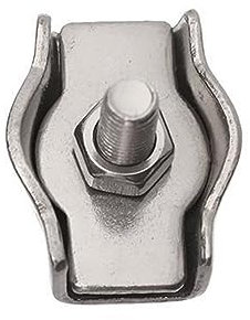 IOFIT M2 M3 M4 M5 M6 M8 M10 Edelstahl Draht Seil Klemme Einzel Und Doppel Griffe Chuck Clamp Verschluss Draht Seil Schnalle (Color : Metallic, Size : M4(singlev) 5pcs)