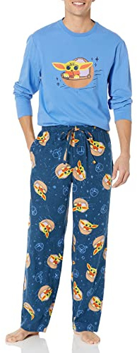 Amazon Essentials Disney | Marvel | Star Wars Conjunto de Pijama en Franela Hombre, Star Wars Grogu - Mens, XL