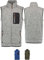 Herren Jagd Weste Fleeceweste Strickfleece Freizeitpullover hochgeschlossen 5XL Grau